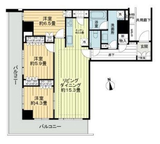 アルファグランデ小岩スカイファースト 22階 間取り図