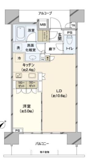 プラウド東神奈川 5階 間取り図