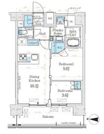 ベルファース錦糸町South 1302 間取り図