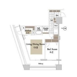 コンシェリア西新宿タワーズウエスト 8階 間取り図