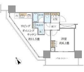 ブリリアタワー浜離宮 15階 間取り図