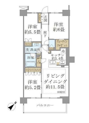 ブリリアシティ石神井公園アトラス 5階 間取り図