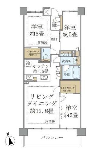 グランリビオ浜田山 3階 間取り図