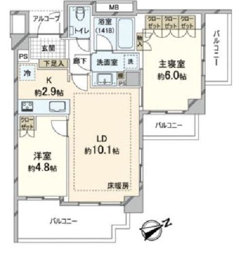 アールブラン新百合ケ丘 2階 間取り図