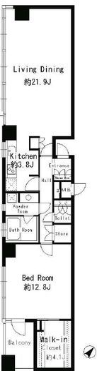 パークルージュ赤坂檜町 1404 間取り図