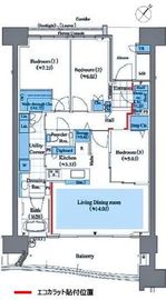 HARUMI FLAG SEA VILLAGE (晴海フラッグ シーヴィレッジ) 6階 間取り図
