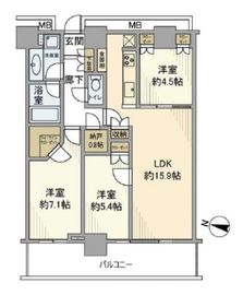 リエトコート武蔵小杉 ザ・クラッシィタワー 14階 間取り図