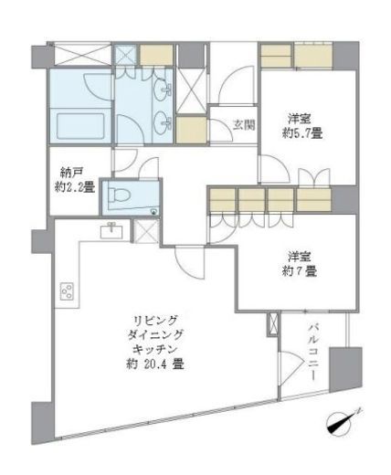 品川Vタワー タワー棟 27階 間取り図