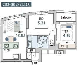 グランデュオ中目黒4 (GranDuo Nakameguro4) 202 間取り図
