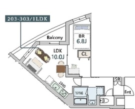 グランデュオ中目黒4 (GranDuo Nakameguro4) 203 間取り図