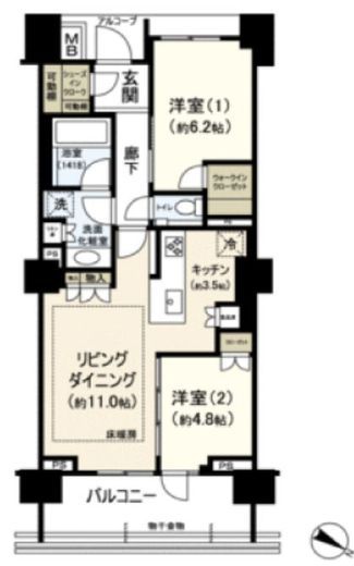 ドレッセWISEたまプラーザ 5階 間取り図