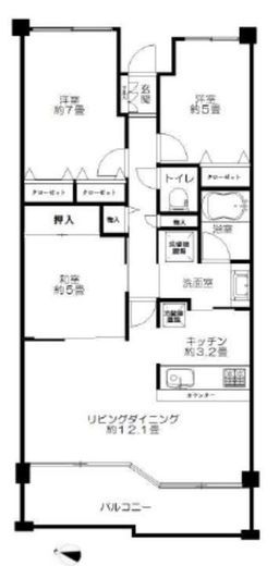 レーベンリヴァーレ横濱鶴ヶ峰ヒルズ 5階 間取り図