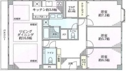 麻布広尾ナショナルコート 7階 間取り図