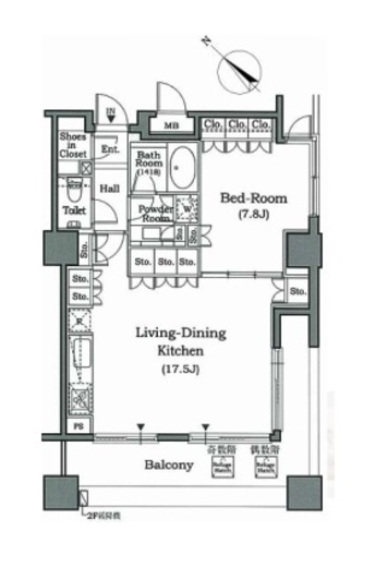 ホライズンプレイス赤坂 304 間取り図