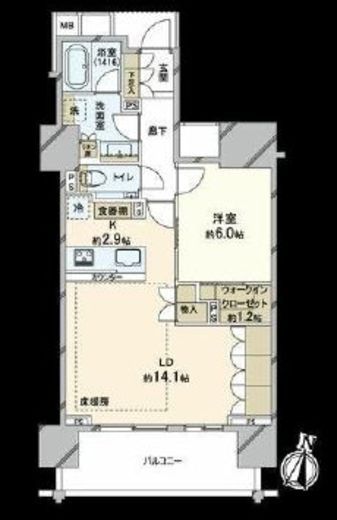 ザ・パークハウス市ヶ谷 3階 間取り図