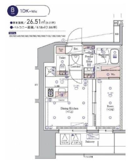 SYFORME KAWASAKI（シーフォルム川崎） 302 間取り図