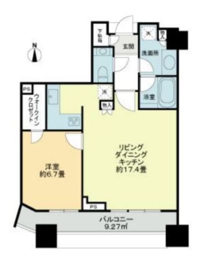 コンシェリア西新宿タワーズウエスト 10階 間取り図