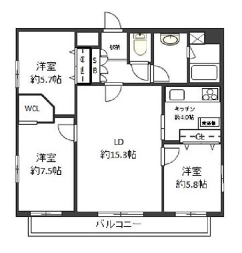 スパッジオ上野東 801 間取り図