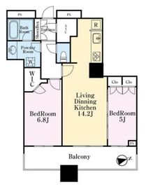 クレストプライムタワー芝 5階 間取り図