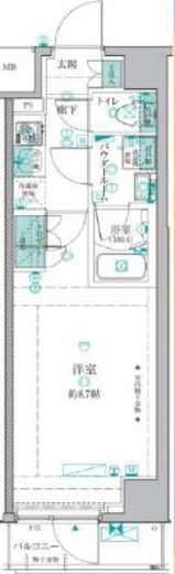 ガリシア中野富士見町 5階 間取り図