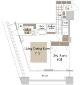 コンシェリア西新宿タワーズウエスト 13階 間取り図