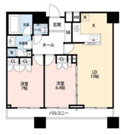 ファーストリアルタワー新宿 2405 間取り図