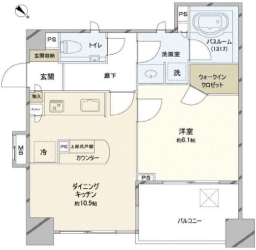 ライオンズ横浜ポートサイド 6階 間取り図
