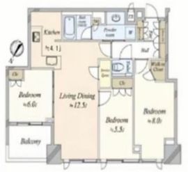 シティタワー有明 22階 間取り図