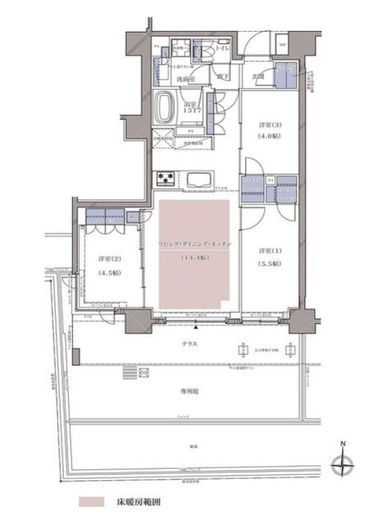 ディームス横濱青木町 101 間取り図