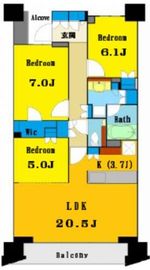 HARUMI FLAG SEA VILLAGE (晴海フラッグ シーヴィレッジ) 13階 間取り図