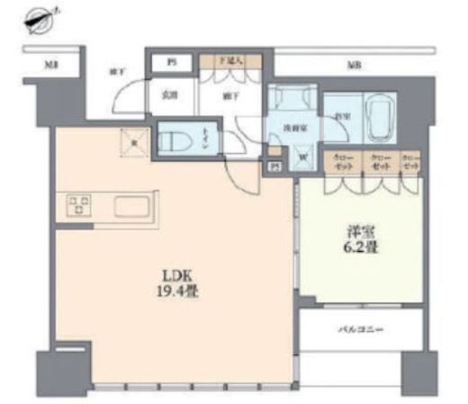 ローレルタワールネ浜松町 16階 間取り図