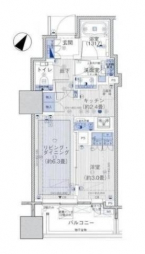 ウェリスタワー千代田岩本町 2階 間取り図