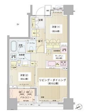 パークホームズ清澄白河 4階 間取り図
