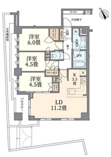 ブランズ東中野プレシアス 2階 間取り図