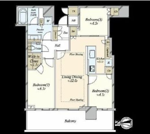 パークタワー晴海 42階 間取り図