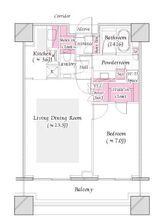 コンシェリア西新宿タワーズウエスト 26階 間取り図