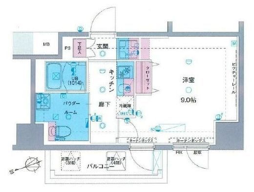 ジェノヴィア駒込駅グリーンヴェール 4階 間取り図