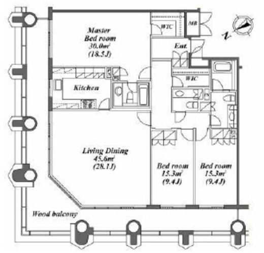 ラフィーヌ西新宿 23階 間取り図