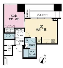 プレミストタワー白金高輪 16階 間取り図