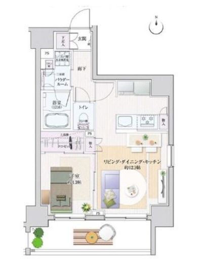 ヴァースクレイシア入谷 3階 間取り図