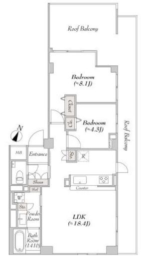 ミリアレジデンス高輪 401 間取り図