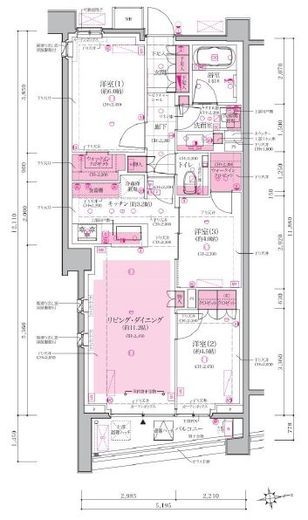 クレヴィア三軒茶屋 3階 間取り図