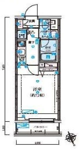 リヴシティ初台 2階 間取り図