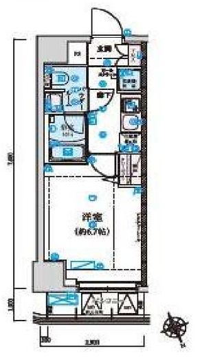 リヴシティ初台 2階 間取り図