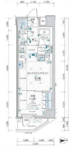 デュオステージ下北沢 2階 間取り図