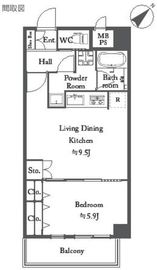 クレール六本木 7階 間取り図