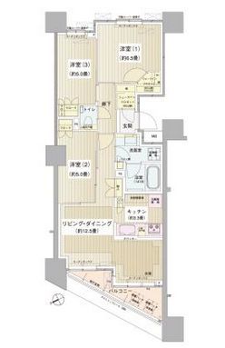 パークホームズ清澄白河 3階 間取り図