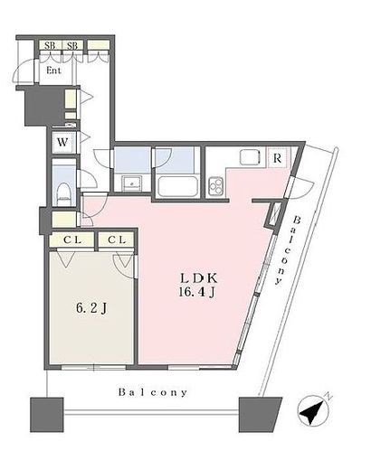 コンシェリア西新宿タワーズウエスト 10階 間取り図
