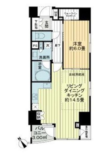 イクシア文京千駄木 13階 間取り図
