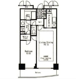 河田町ガーデンクラブフロア 3704 間取り図